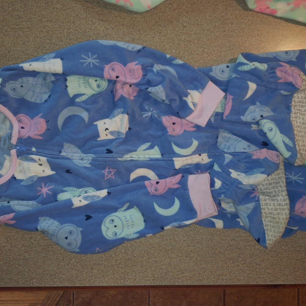 Carters 6T girls feet pajamas owl